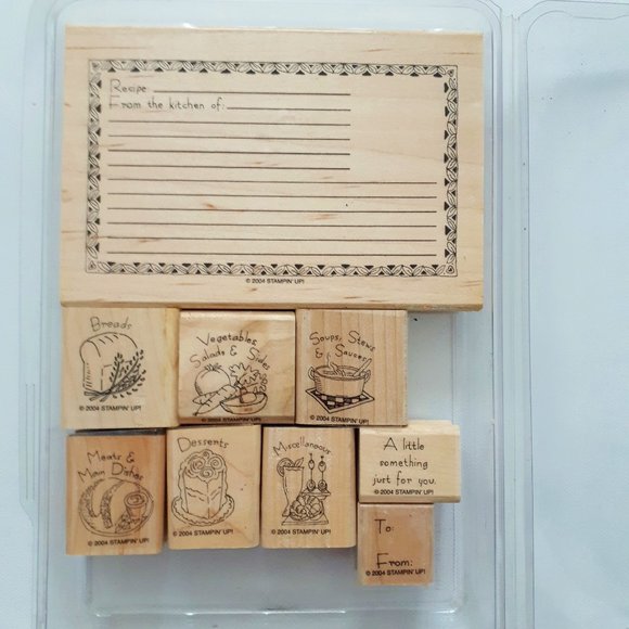 Stampin' Up! Set of 9 Rubber Stamps for Recipes - Picture 1 of 8